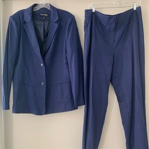 Chadwicks of Boston Linen Pant Suit: Navy Blue